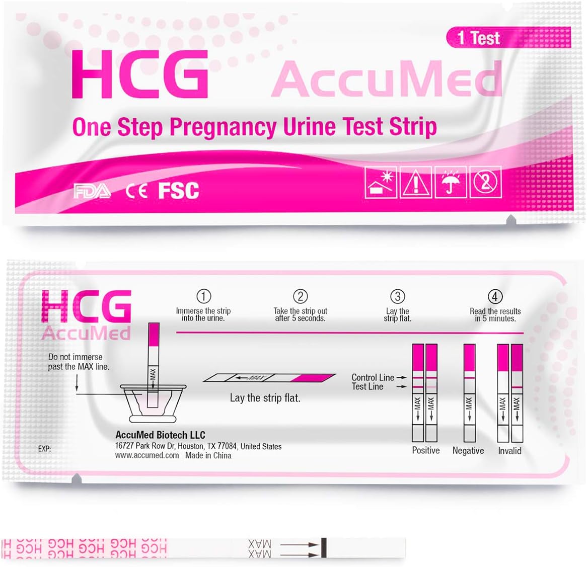 AccuMed Combo 100 Ovulation (LH) & 50 Pregnancy (HCG) Test Strips Kit, Clear and Accurate Results, 99% Accurate