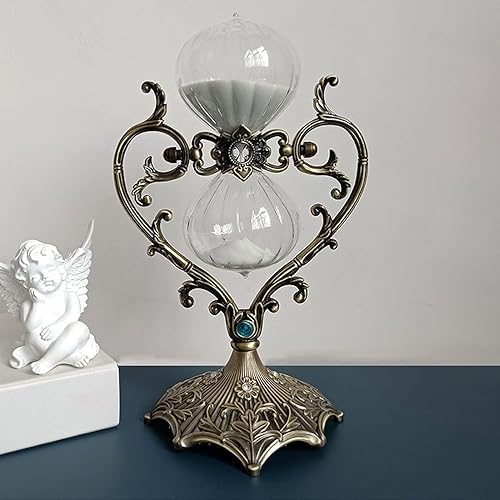 Miniatura 3 de Hourglass,Antique Sand Clock,Antique ClockVintage Metal Hourglass 360 Rotating Large Brass-Tone SandglassTimer Education Creative Toy Office Home