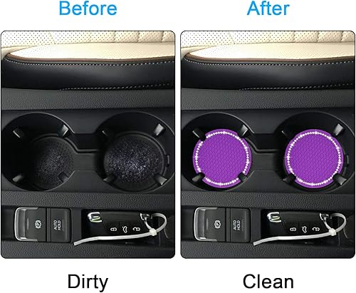 Miniatura 5 de Wisdompro - Posavasos para automóvil, paquete de 2 posavasos de PVC para automóvil, antideslizantes, accesorios universales para el interior del