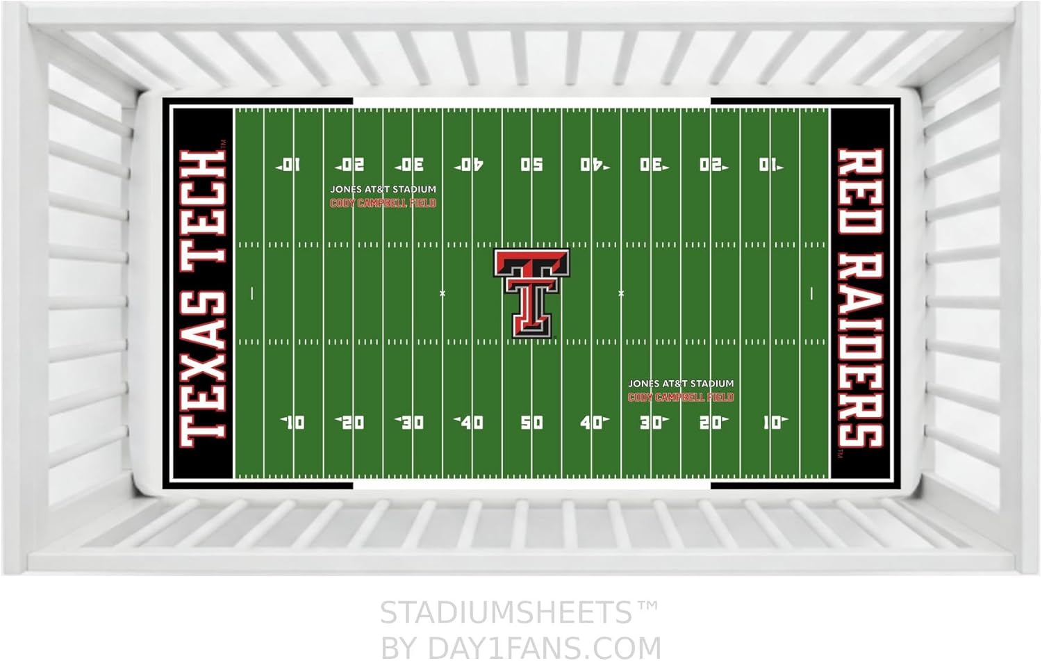 STADIUMSHEETS Day1Fans Officially-Licensed Fitted Crib Sheet (Texas Tech Red Raiders)