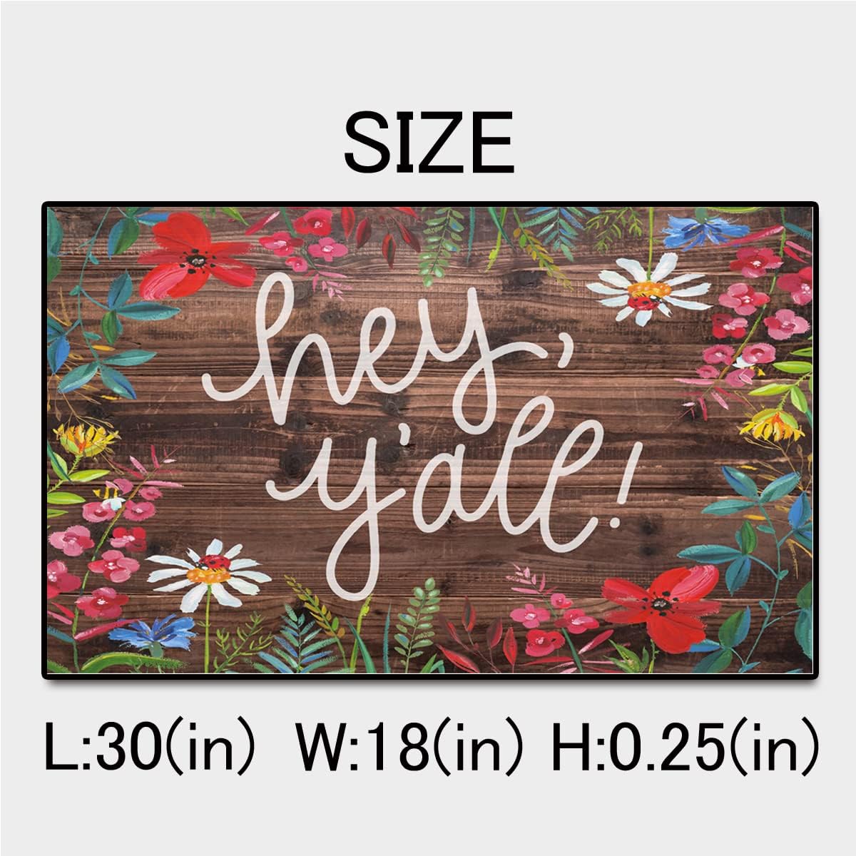 Hey Y'all Low Profile Door Mat for Front Door Inside Door Mats for Home Entrance, Inside Front Door Mat Indoor Doormat for Entryway 30"X18"