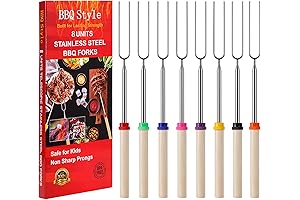 8 Pcs Hot Rods Sticks - Extendable Marshmallow Roasting Sticks for Campfire