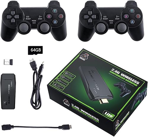 Miniatura 1 de Consola de juegos retro HDMI 4K palo de juego inalámbrico de mano con más de 40,000 juegos, Plug & Play, controladores inalámbricos duales 2.4G,