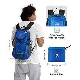 WATERFLY Lightweight Packable Hiking Backpack: 30L Foldable Travel Daypack Ultralight Camping Day Pack for Woman Man