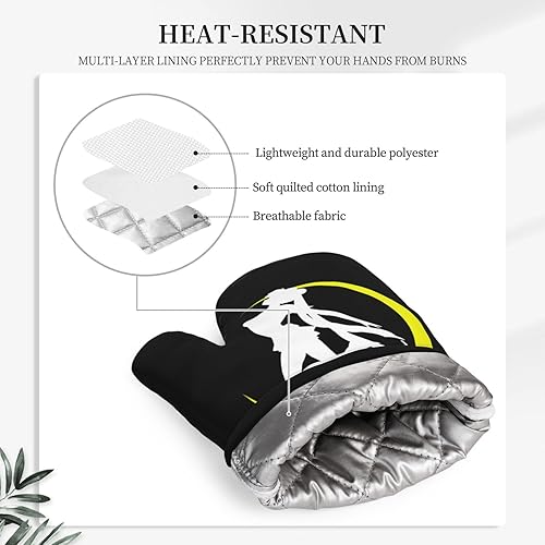 Miniatura 5 de Sa-il-or Moon02 - Juego de manoplas de horno y soportes para ollas, resistentes al calor, antideslizantes, de silicona, con guantes de horno y