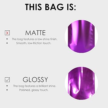 QQ Studio 100 Heat Sealable Mylar Foil Bag Pouch for Sampling Packaging Food Storage Food Safe (SM ~2.3x3.4, Glossy Black)