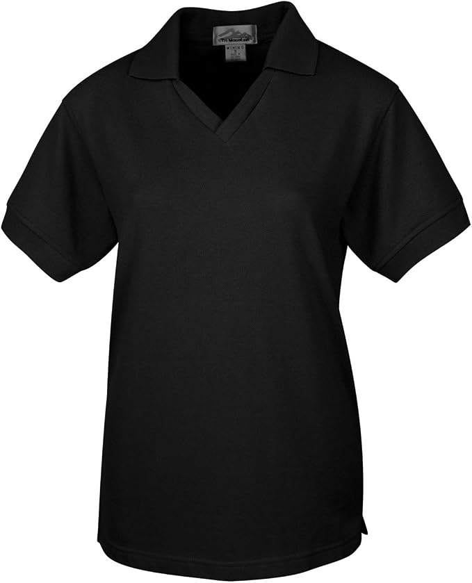 V Neck Collar Pique Knit Golf Shirt 