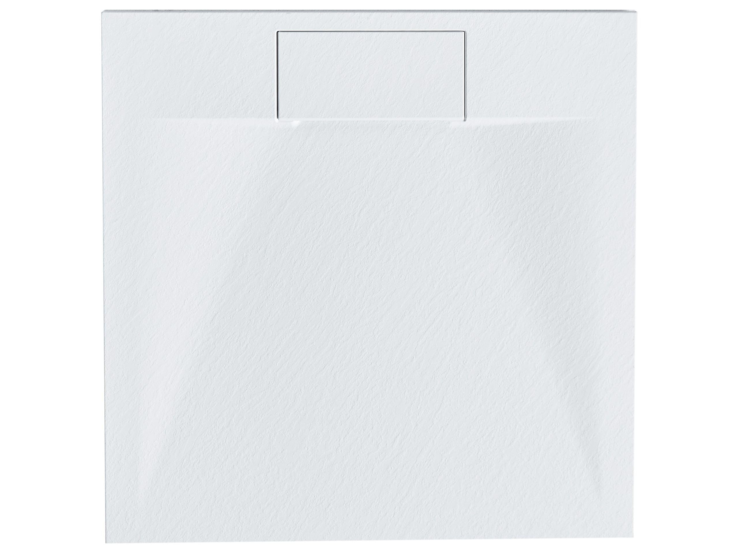 Brodzik prysznicowy z syfonem z materiały SMC biały efekt naturalnego kamienia 80 x 80 x 3 cm Azzurro