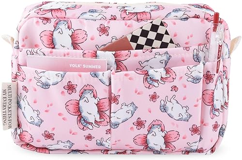 Miniatura 49 de Organizador multifuncional de cartera, bolsa de viaje impermeable con cremallera, estuche de almacenamiento de suministros de diario para cuadernos