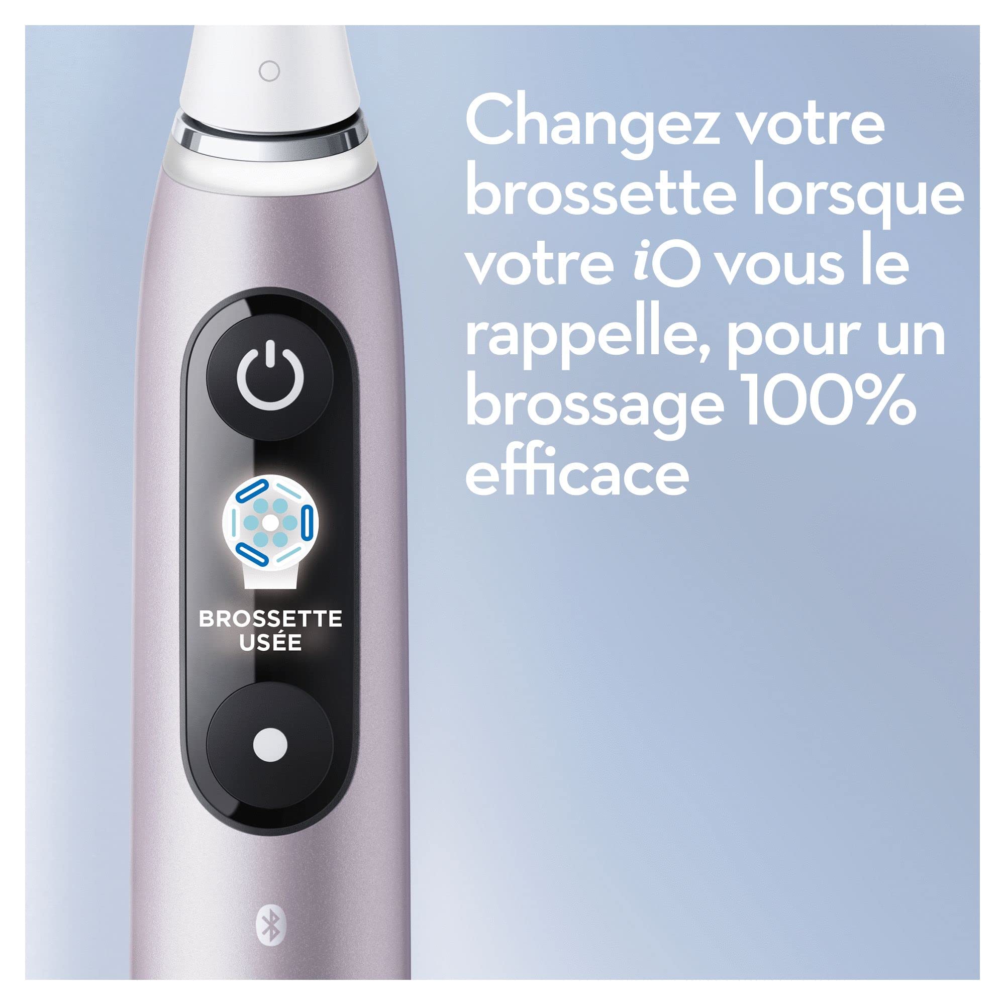 Oral-B iO 9 Brosse À Dents Électrique Pour Adultes, Rose Quartz, Édition Spéciale, 7 Modes De Brossage Avec Blancheur Et Soin Des Gencives, 1 Brossette De Recharge, 1 Chargeur, 1 Étui De Voyage