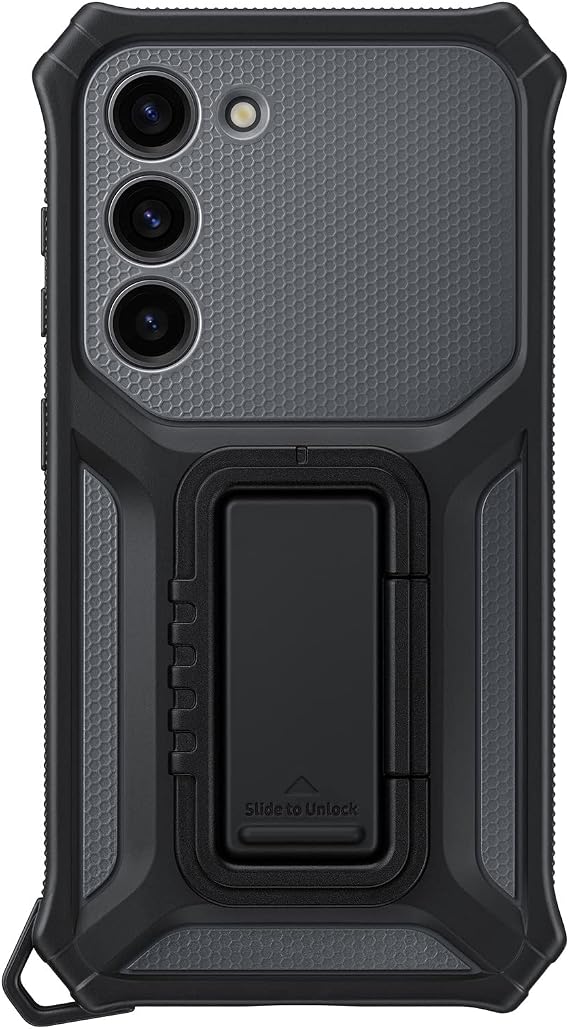 Samsung Galaxy S23 Rugged Gadget Phone Case, Heavy Duty Protective Cover w/Platform for Card Slot Holder, Wrist Strap, Detachable Accessories, US Version, EF-RS911CBEGUS, Titan