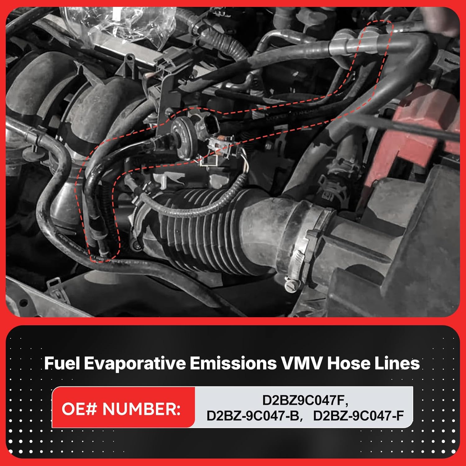 D2BZ9C047F Fuel Evaporative Emissions Vapor Canister Purge Valve Solenoid VMV Hose Lines for 2014-2019 Ford Fiesta 1.6L Replaces# D2BZ-9C047-B (D2BZ9C047F)