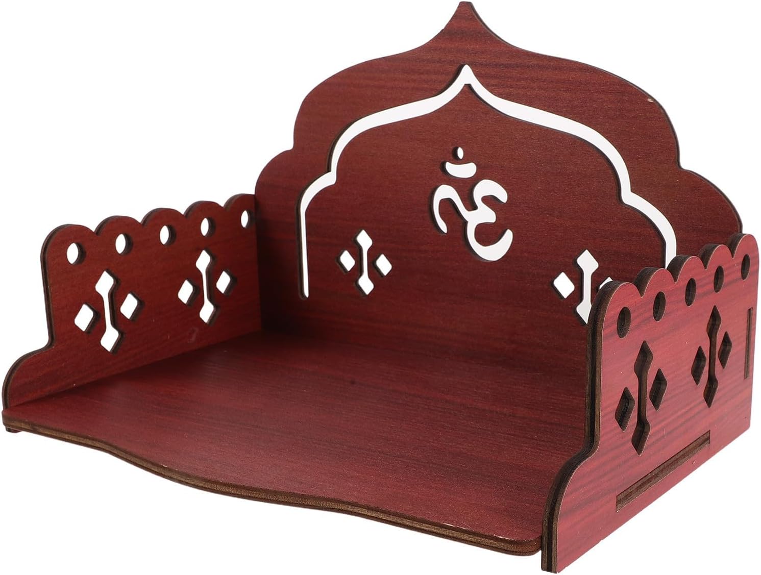 Wall Mounted Wooden Altar Shelf for Home and Offices, Flexible Installation with Tabletop Setup, Small Prayer Corner Stand for Organized Devotional Area, Sturdy Spiritual Shelf