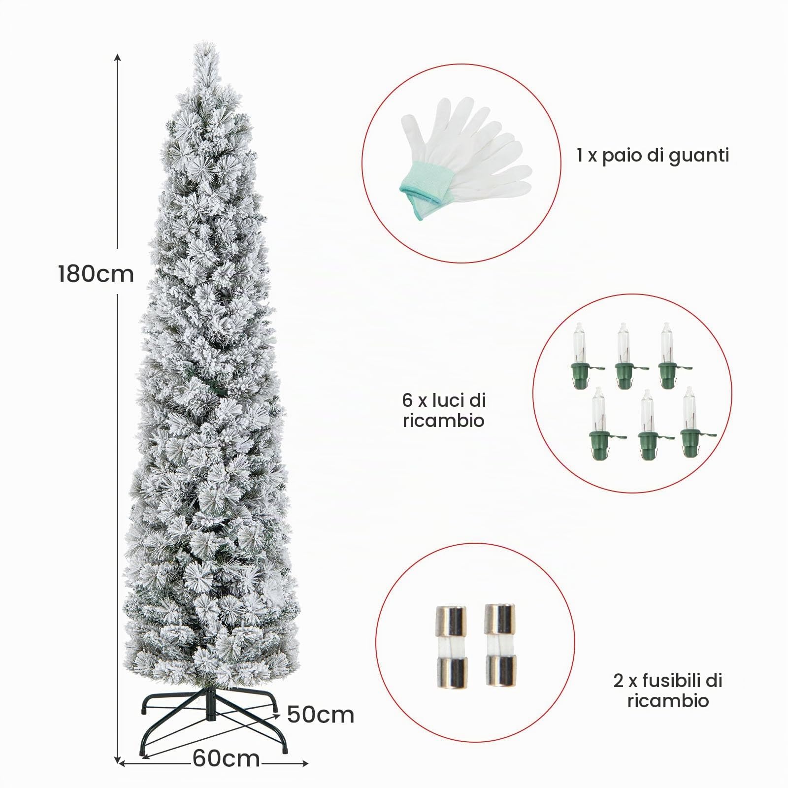 LIFEZEAL Albero di Natale con Luci Incorporate con 150 Luci a LED, 373 Rami