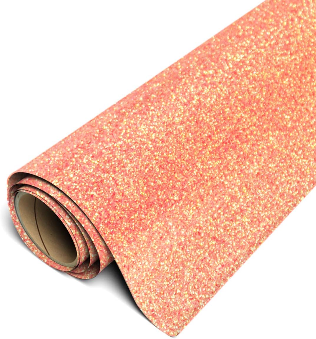Siser Glitter HTV 20" x 3ft Roll - Iron on Heat Transfer Vinyl (Translucent Orange)
