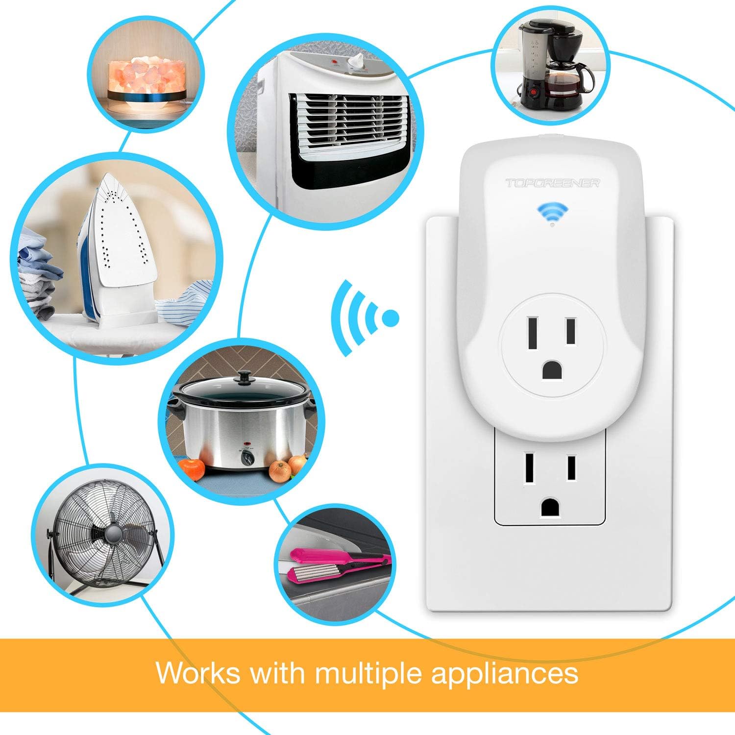 Flаѕh Dеаlѕ - 70% оƒƒ TOPGREENER Smart Plug with Energy Monitoring, 15A, 1800W, No Hub Required, Works with Alexa and Google Assistant, 2-Pack