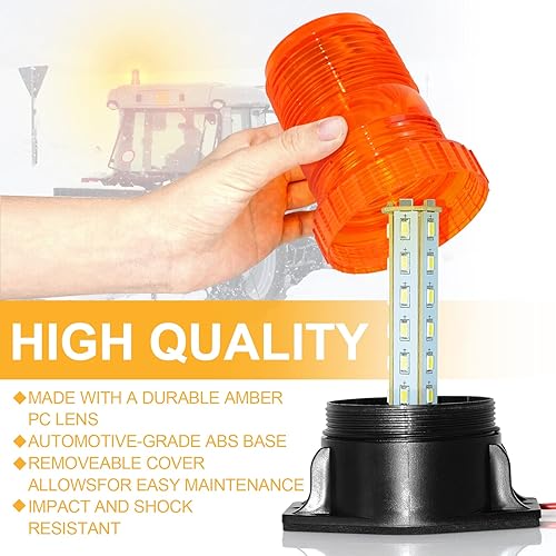 Miniatura 3 de eTzone Luz estroboscópica de 30 LED ámbar para carretilla elevadora, 30 W, luz de faro de seguridad para techo de vehículos de 10-110 V, cuatrimoto,