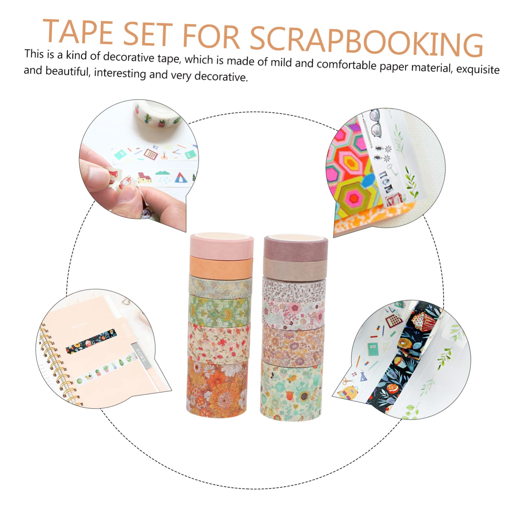 NUOBESTY 36rollen Dekoratives Washi Tape Kreative Klebebänder Für Scrapbooking Und Handarbeiten Blumenmuster Hochwertiges Mit Kleberückseite Für Party Und Buchdekoration