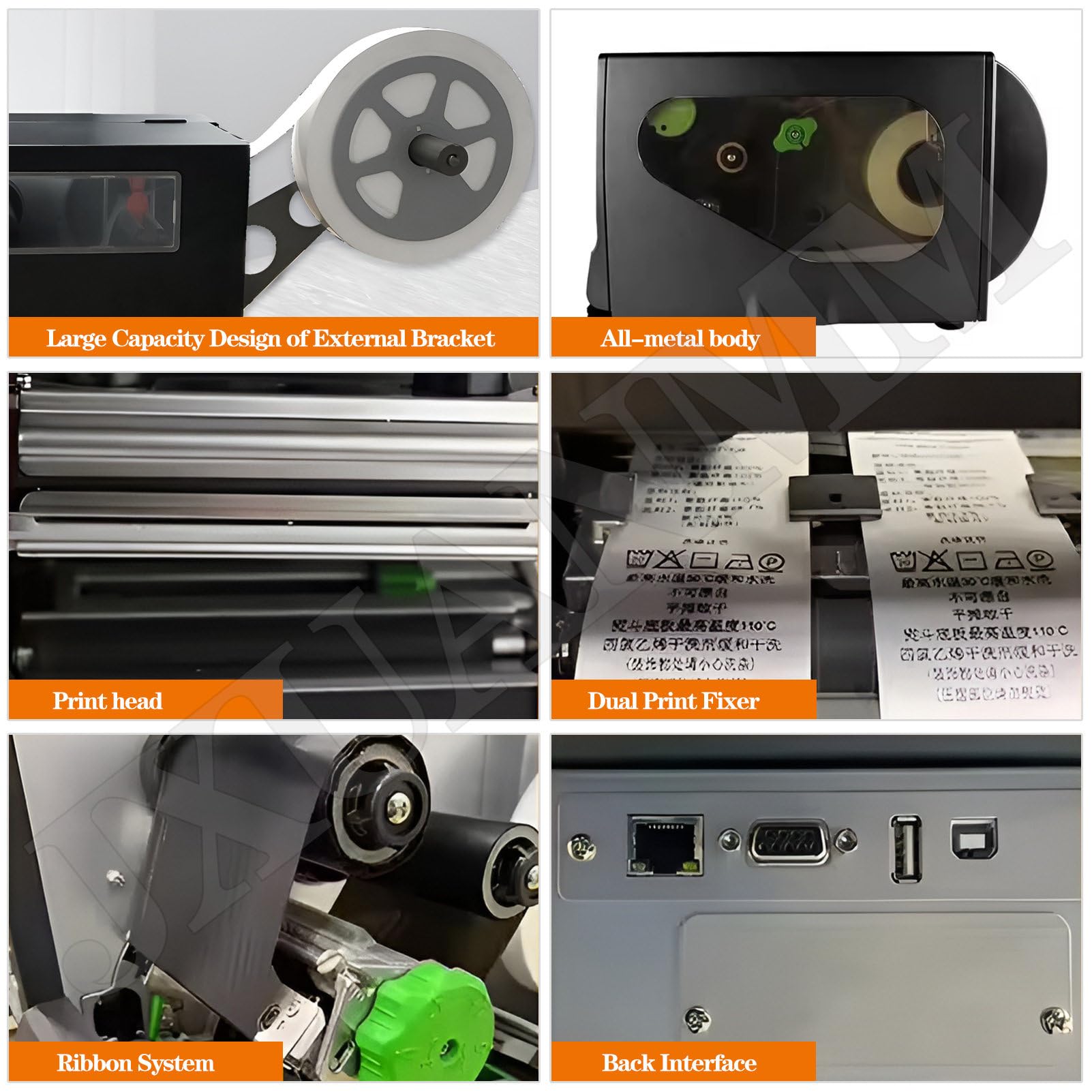 Inteligentna drukarka etykiet, drukarka termotransferowa, drukarka do nadruku etykiet na ubrania nadające się do prania, rozdzielczość HD600 Dpi, port szeregowy RS232/USB SingleRow