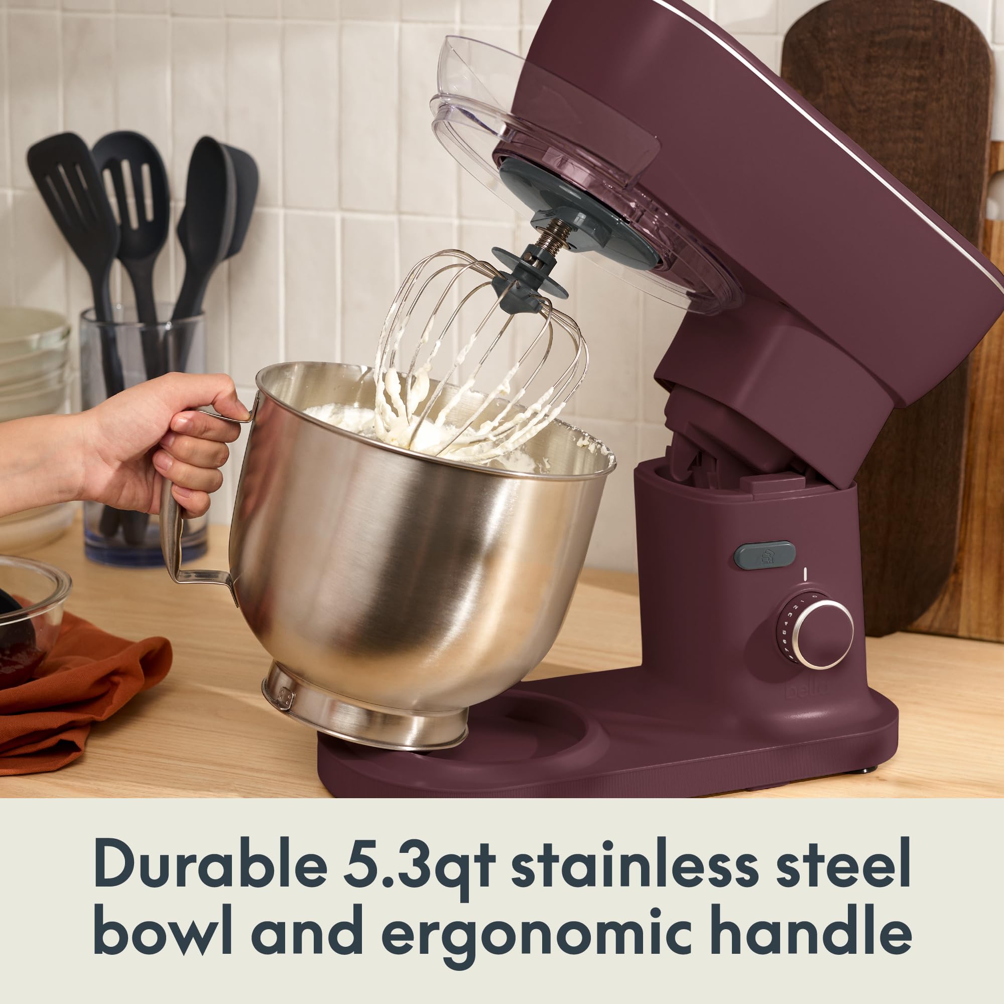 bella STIR 5.3Qt Tilt-Head Stand Mixer, 12-Speed Countertop Mixer, Fig view 7