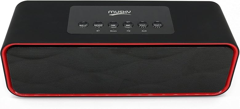 Portable Bluetooth Stereo Speaker, with 2x5W Acoustic Drivers, Dual Subwoofer, FM Radio, Handsfree Speakerphone, Slots for Micro SD Card, USB and AUX-in, for Smart Phone, MP3, MP4, iPad, Tablet