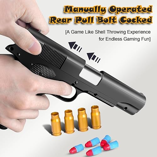 Miniatura 2 de Pistola de juguete de bala suave, pistola falsa negra, pistola de juguete para expulsar pistolas de juguete para niños, modelo educativo, juego de