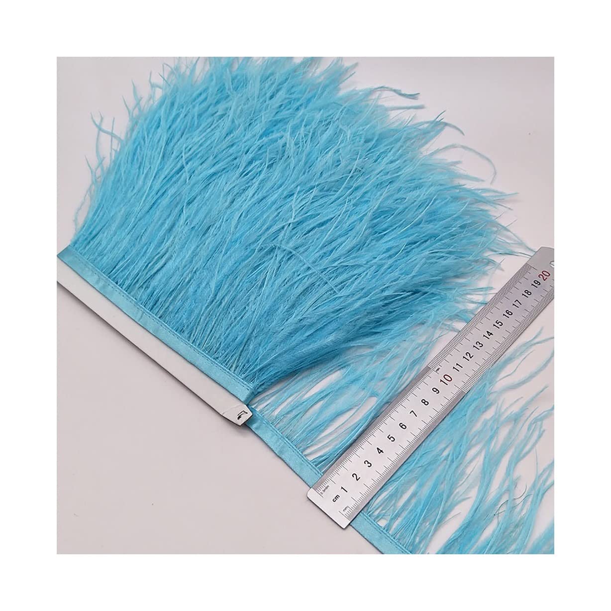 Plumes d'autruche bleu clair 9m ruban décoration vêtement mariage