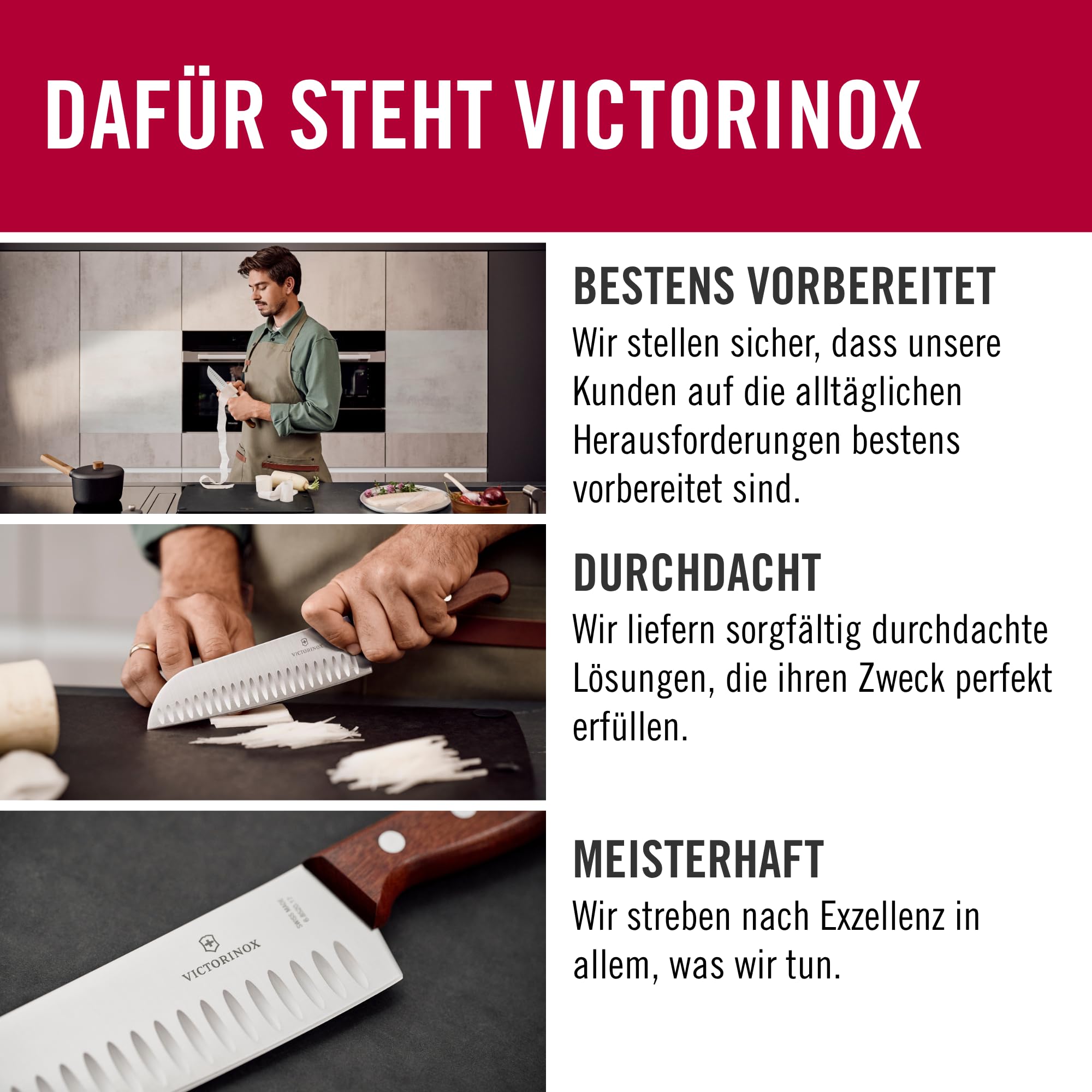 Victorinox Swiss Modern Messerblock mit 6 Messer Gefüllt, 6-teilig, Küchenmesser-Aufbewahrung, aus Holz, mehrfarbig