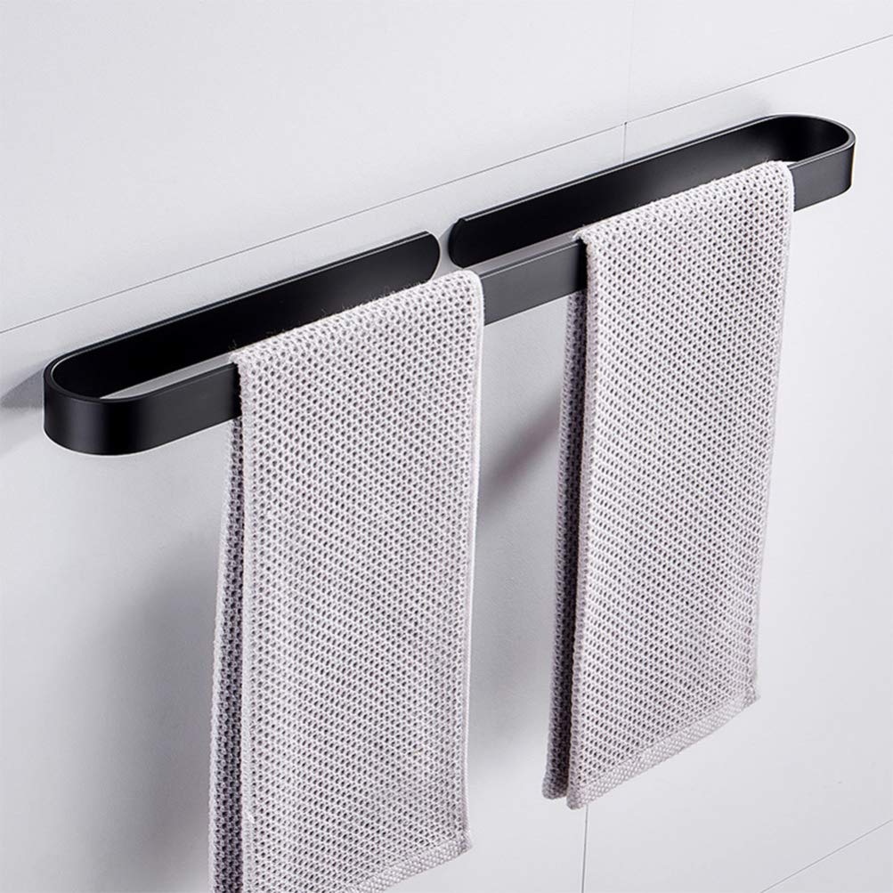 SOVORM Toallero de Acero Inoxidable con aro Negro para baño, toallero de Pared, Accesorios de baño (Negro, 40 cm) Toallero de Pared (Negro, 40 x 7 cm) The New