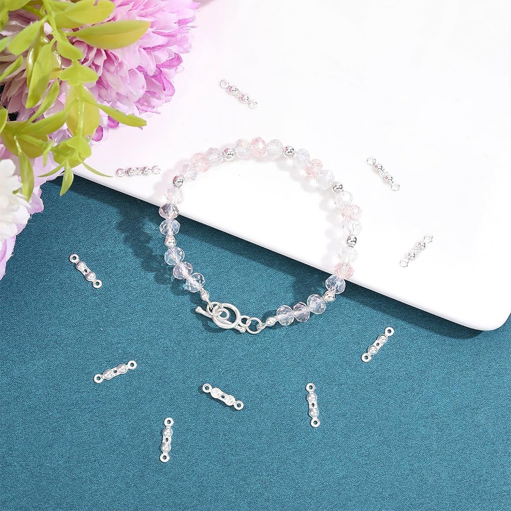 Beebeecraft 10Pcs Bead Tips Knot Covers 925 Sterling Silver Bead Tips End Caps Fold Over Open Clamshell Findings for Jewelry Making DIY Crafts Beading Bracelet Necklace