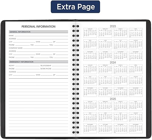 Miniatura 8 de AT-A-GLANCE Agenda semanal de citas 2024, 5 x 8 pulgadas, pequeño, negro (701000524)