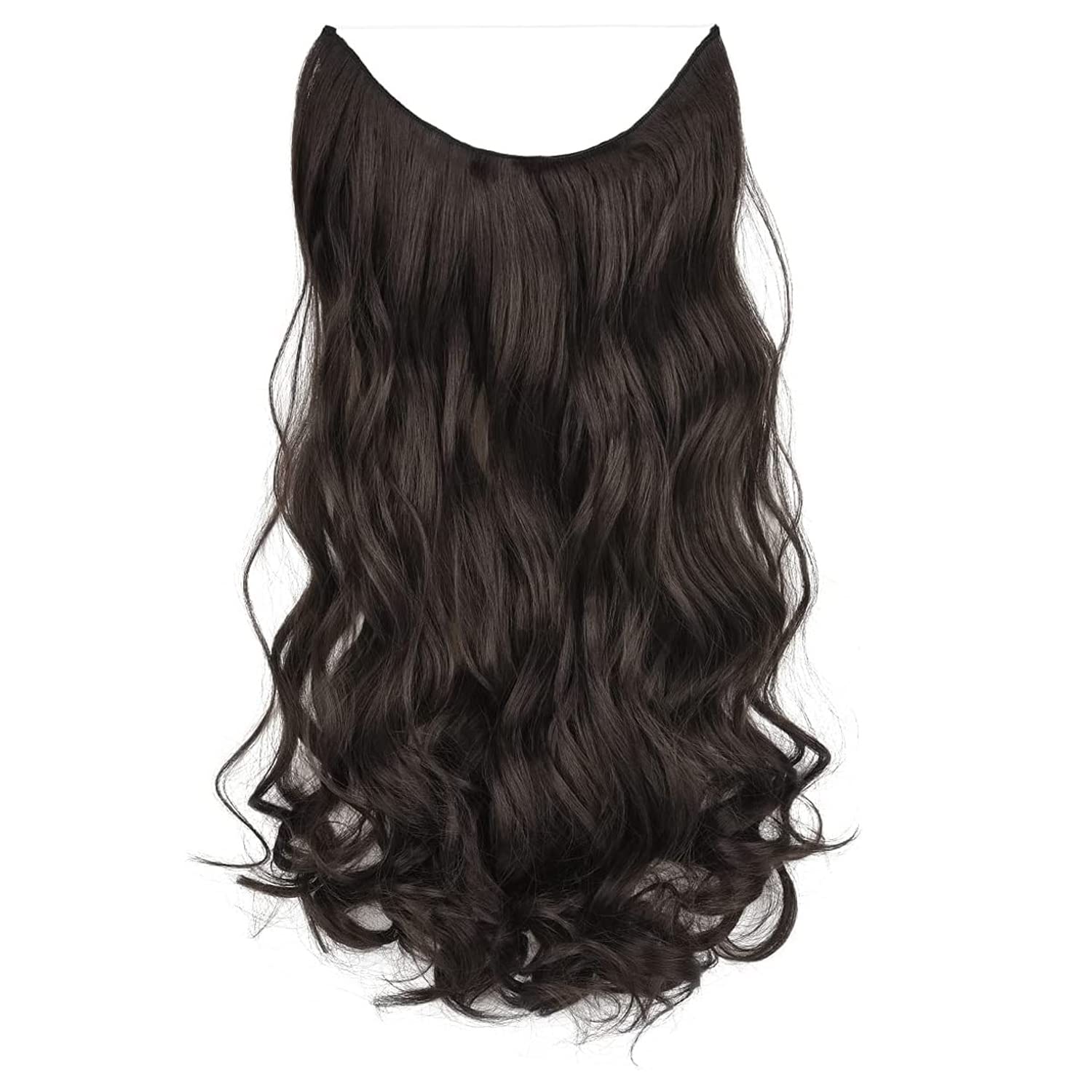 Chaam Women Hair Extension Long Curly Dark Brown 18 To 20 Inch Hairpiece With 5 BB Clip/Hair Extension for Women Party/Halloween/Christmas (110 Gram)