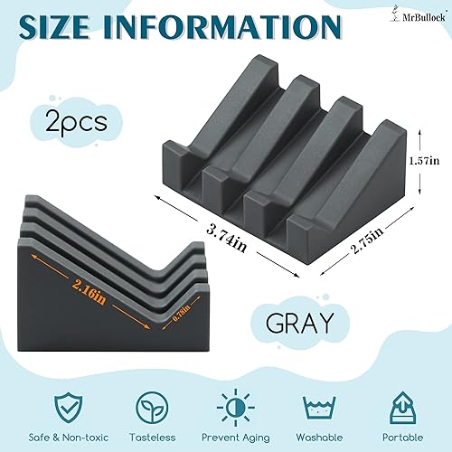 Miniatura 2 de Jabonera de silicona para barra de jabón para ducha, baño, bandeja de secado de cascada autodrenante, mantiene las barras de jabón limpias y fáciles