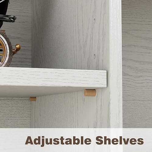 Miniatura 5 de FUFU&GAGA Soporte de TV para televisores de hasta 65 pulgadas, moderna mesa consola de madera con 2 puertas y 2 estantes abiertos, asas de metal,