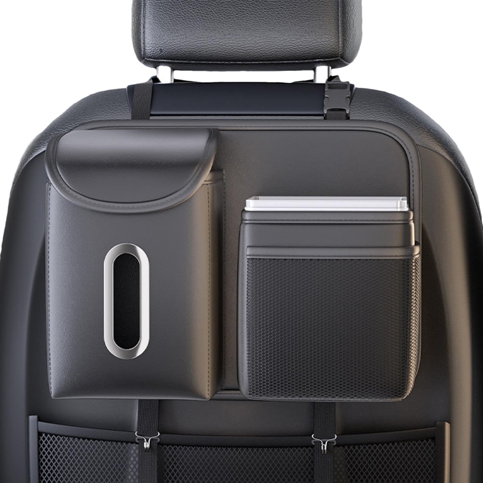 Poubelle multifonction en cuir de voiture chic et boîte de rangement suspendue