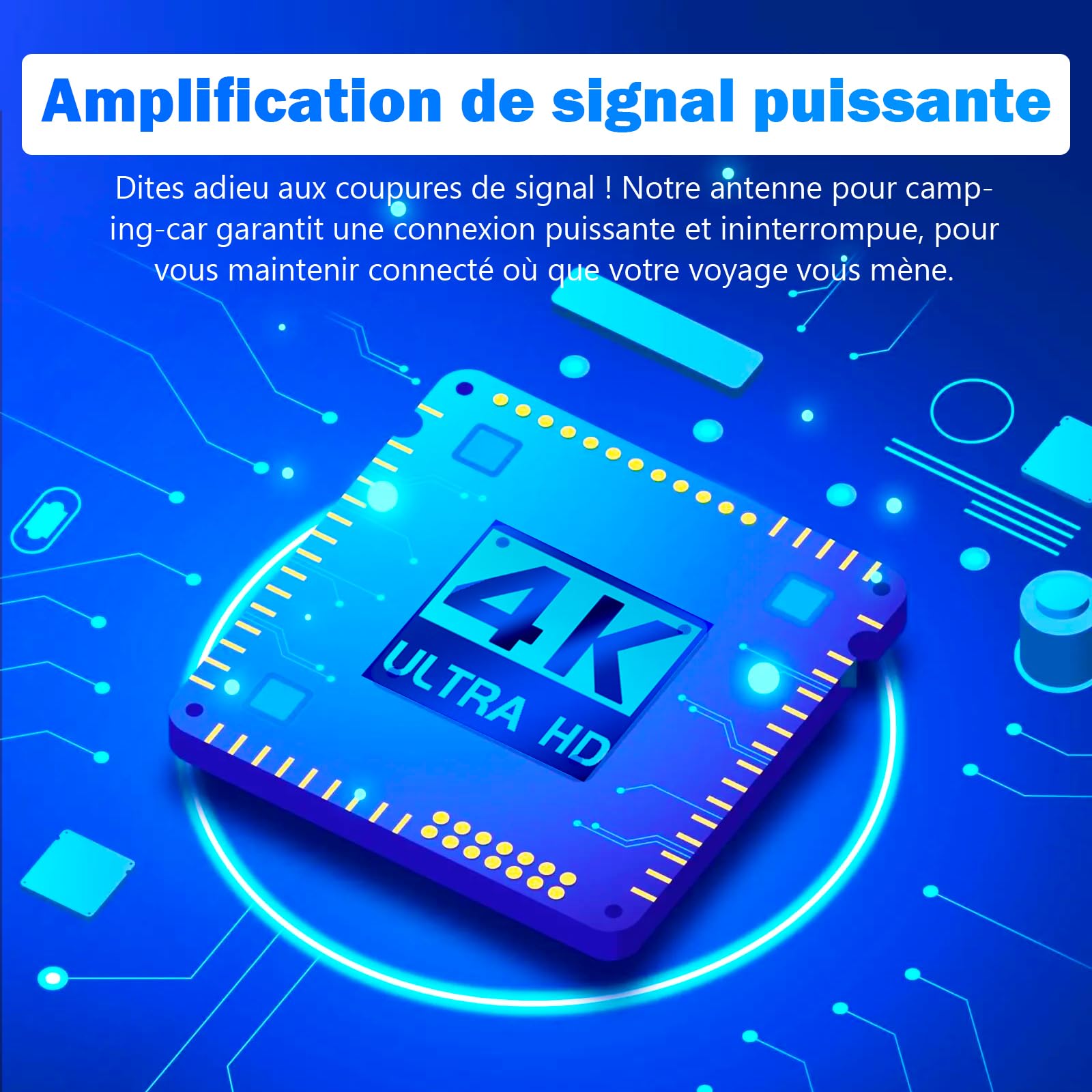 Antenna TV esterna TNT HD con amplificatore, rastrello DVB-T2 a lungo raggio a 360°, segnale digitale stabile 4K UHD, resistente alle intemperie, compatibile con Smart TV