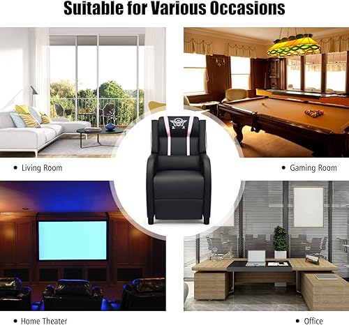 Miniatura 7 de GORELAX - Silla reclinable moderna de masaje para juegos, sillas reclinables de cine en casa de piel sintética con reposapiés y masaje, silla de