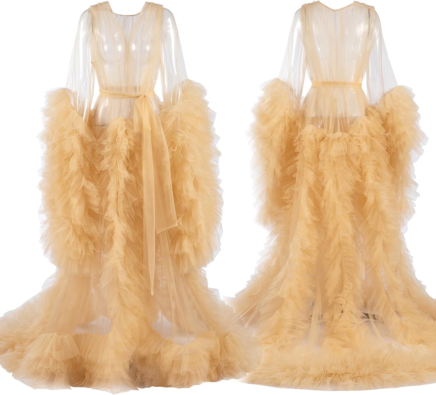 Tulle maternity robe for photoshoot Lingerie for Women Old Hollywood Robe Nightgown Tulle Bathrobe