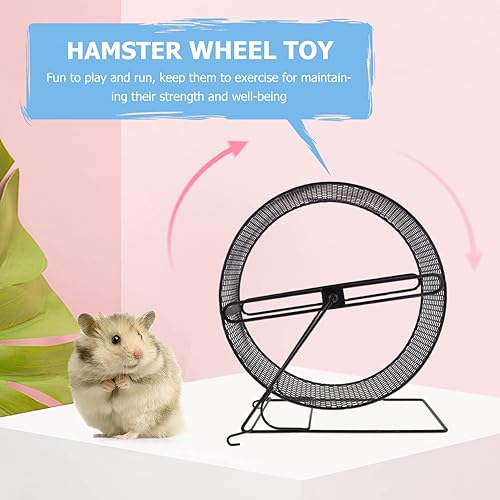 Miniatura 3 de Rueda de ejercicio de hámster, rueda giratoria silenciosa, juguete antideslizante para hámsters, ratas, ratas, cobayas, jerbos y mascotas pequeñas