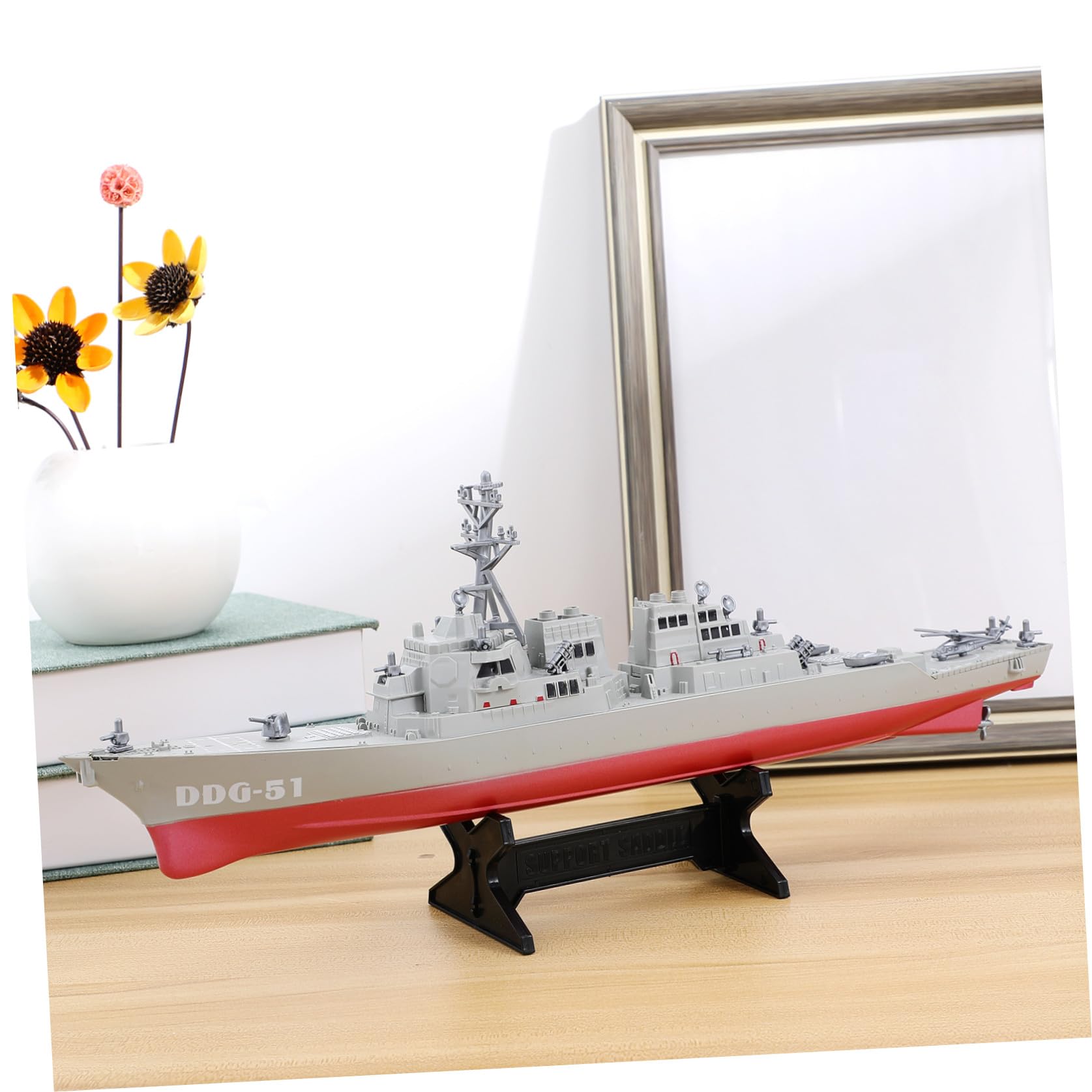 NOLITOY Maquette Bateau de Guerre en Plastique Blanc Modèle Navire Militaire pour Décoration de Chambre et Cadeau d'anniversaire Garçon