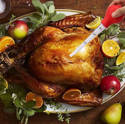 Miniatura 10 de Tostador de pavo con cepillo de limpieza, jeringa de grado alimenticio para cocinar y hornear, incluye bombilla desmontable de grado alimenticio con