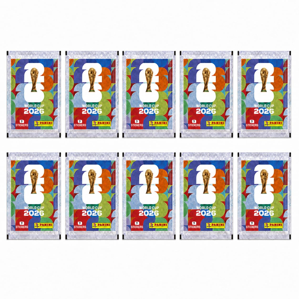World Cup 2026 Sammelsticker Set – 10 WM 2026 Stickertüten mit je 7 Stickern – 70 Sticker zum Sammeln, Tauschen & Einkleben