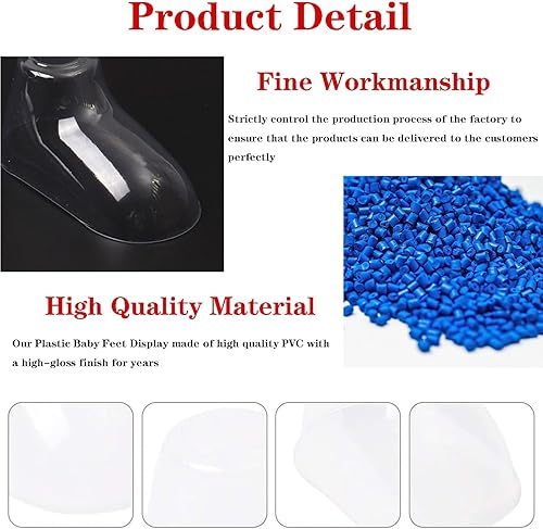 Miniatura 3 de Exhibición de zapatos de bebé, botines de bebé, exhibición de calcetines de bebé, 90 unidades de 8, 9, 3.9 in, de plástico transparente, para pies