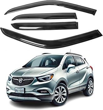 Fit for Buick Encore 2013-2023/Chevy Trax 2014-2023 - 2mm Thick Tape-On Premier Wind Deflectors for Front and Rear Windows, Durable & Sleek Design, Set of 4