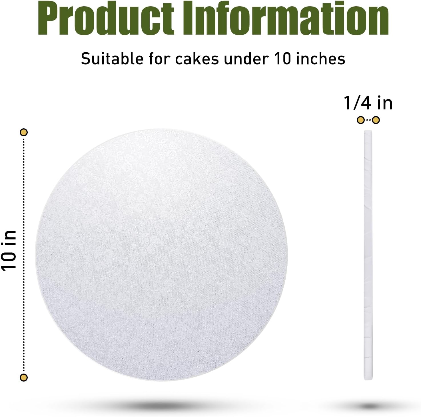 12 Pack White Cake Boards 12 Inch Round Cake Drum Base 1/4 Inch Thick Sturdy Cardboard Circle Plate Bases Para Pastel for Wedding
