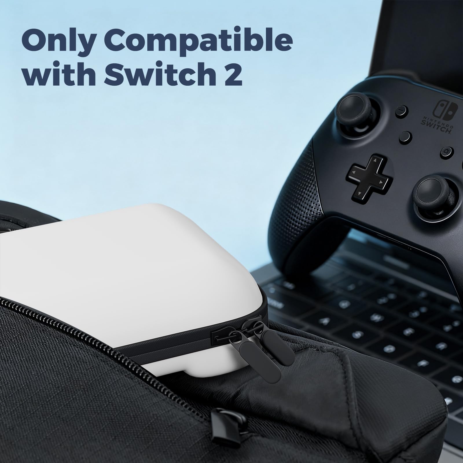 ProCase Estuche para Switch 2 (2025) con 24 Ranuras para Tarjetas de Juego, EVA Hard Case Caja Grande Portable Antichoque, Aumentar la Capacidad es Llanco y Portátil-Blanco