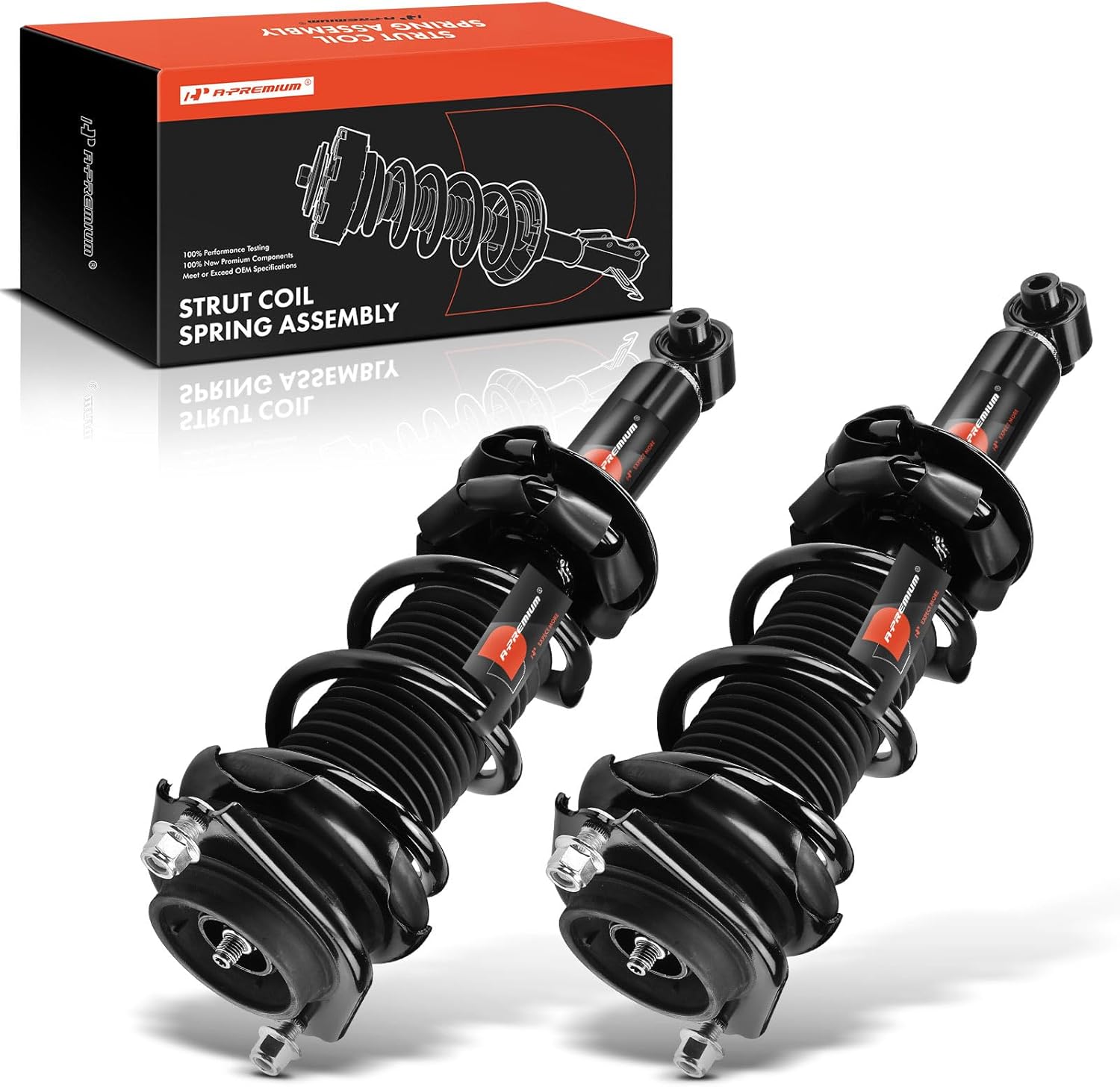 A-Premium Rear Pair (2) Complete Strut and Coil Spring Assembly Compatible with Subaru WRX 2015-2021, Driver and Passenger Side