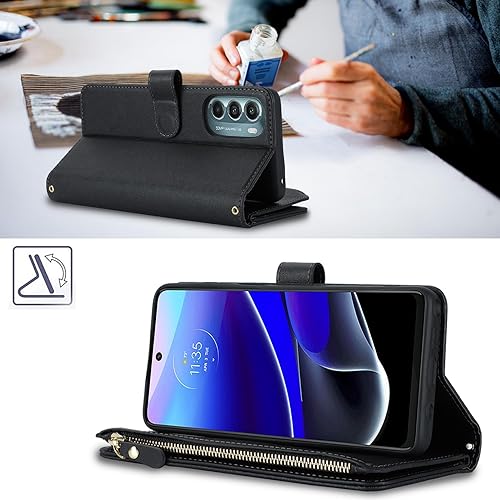 Miniatura 5 de Jaorty Funda tipo cartera para Motorola Moto G Stylus 5G (2022) para mujeres y hombres, con tarjetero XT2215, funda cruzada para Moto G Stylus 5G