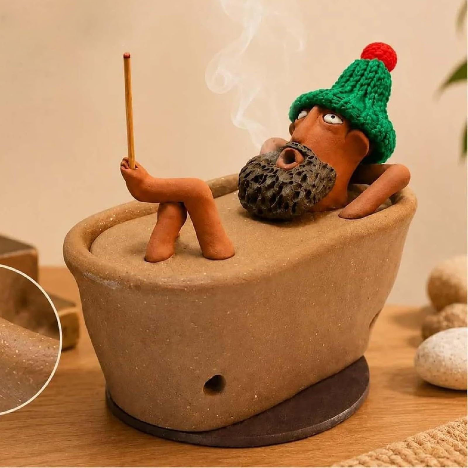 Quemador de Incienso de Reflujo Hombre baño Perezoso, Figura Divertida，A