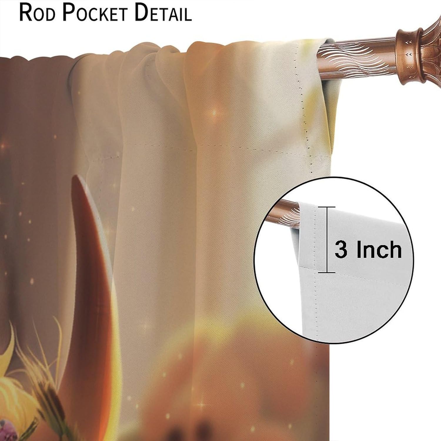 Highland Cow Rustic Blackout Curtains, Daisy Floral Animal Curtains Rod Pocket Thermal Insulated Window Drapes for Bedroom/Living Room, 21W x 54L, 2 Panels